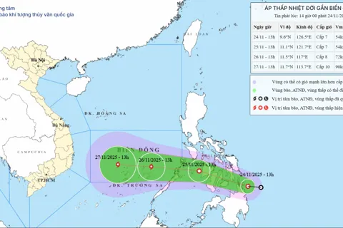Áp thấp nhiệt đới di chuyển nhanh vào Biển Đông, khi nào sẽ mạnh lên thành bão?