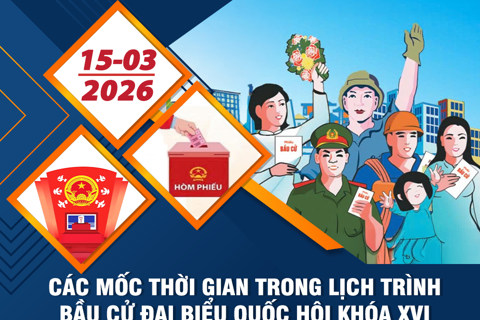 Các mốc thời gian chính trong lịch trình bầu cử ĐBQH khóa XVI và đại biểu HĐND các cấp nhiệm kỳ 2026 – 2031