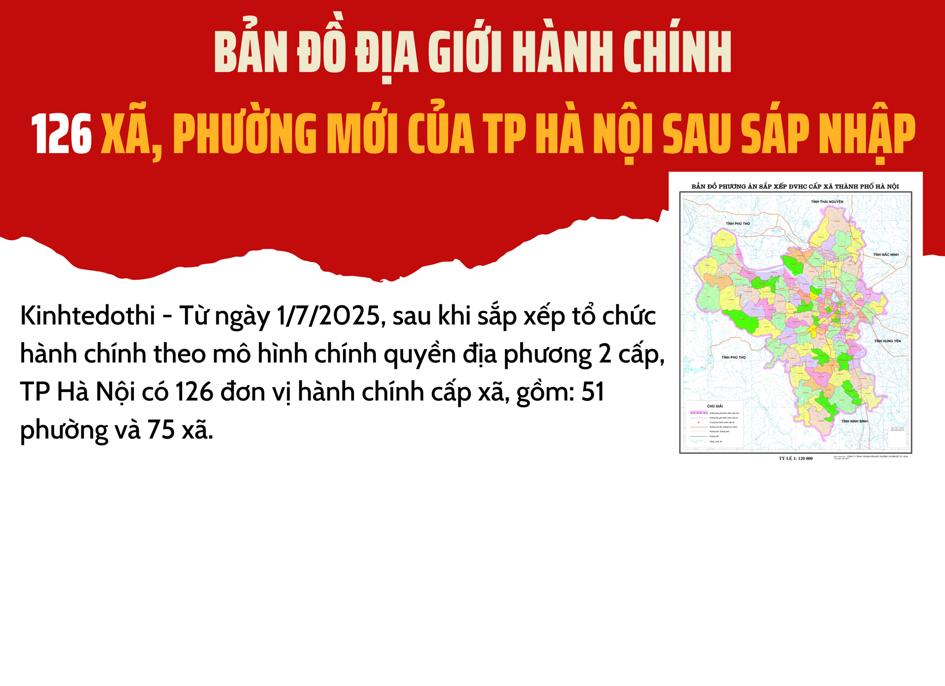 Chi tiết bản đồ phương án thành lập 126 xã, phường của thành phố Hà Nội
