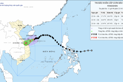 Bão số 12 FengShen cách TP Đà Nẵng 230km, giật cấp 12, cảnh báo thời tiết nguy hiểm
