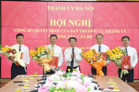 Công bố các quyết định của Ban Thường vụ Thành ủy Hà Nội về công tác cán bộ
