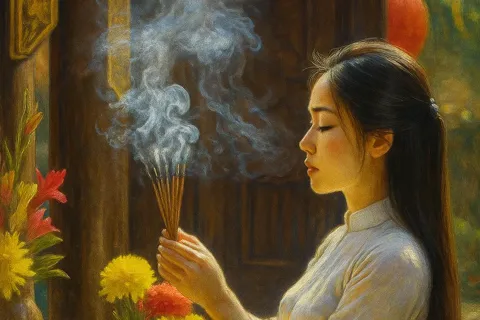 Văn khấn rằm tháng 9 âm lịch Ất Tỵ 2025 theo truyền thống Việt Nam