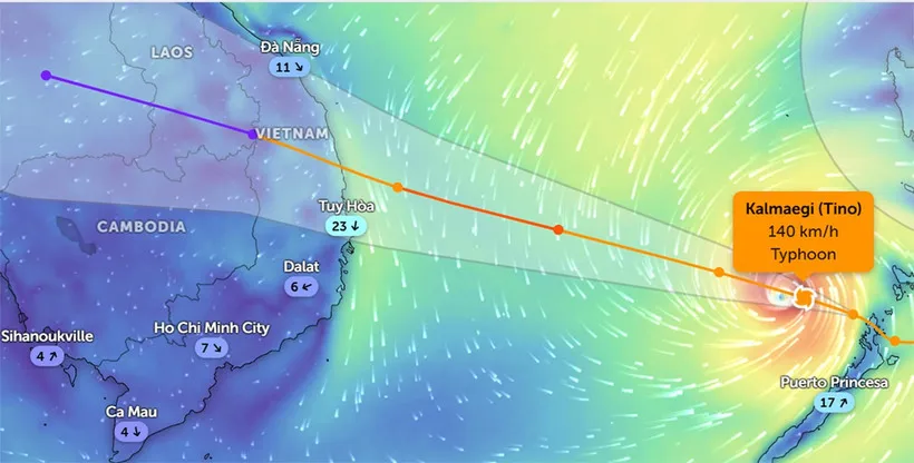 Bão số 13 Kalmaegi giật cấp 17, di chuyển nhanh, vẫn có thể mạnh thêm