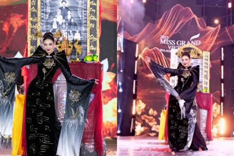 Thí sinh đưa bàn thờ gia tiên lên sân khấu, ban tổ chức Miss Grand Vietnam nói gì?