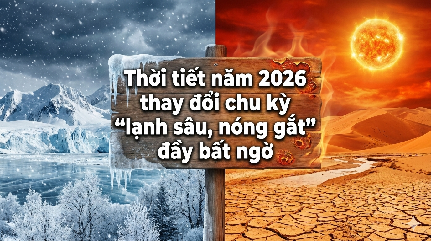 Thời tiết năm 2026 thay đổi chu kỳ “lạnh sâu, nóng gắt” đầy bất ngờ