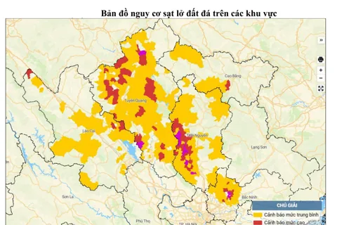 Nguy cơ sạt lở đất tại hàng chục khu vực ở Lào Cai, Tuyên Quang, Cao Bằng, Thái Nguyên, Bắc Ninh
