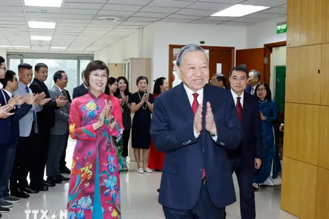 Tổng Bí thư Tô Lâm: TTXVN vươn lên ở tầm cao mới, xứng đáng là mạch máu thông tin tin cậy của đất nước