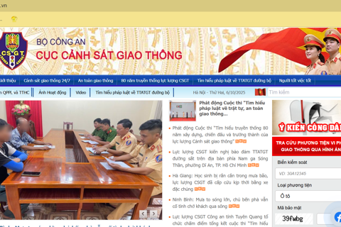 Cách kiểm tra phạt nguội trên website Cục Cảnh sát giao thông