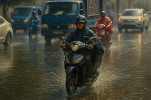 Thời tiết ngày 15/8/2025: Miền Bắc, Hà Nội mưa to cục bộ
