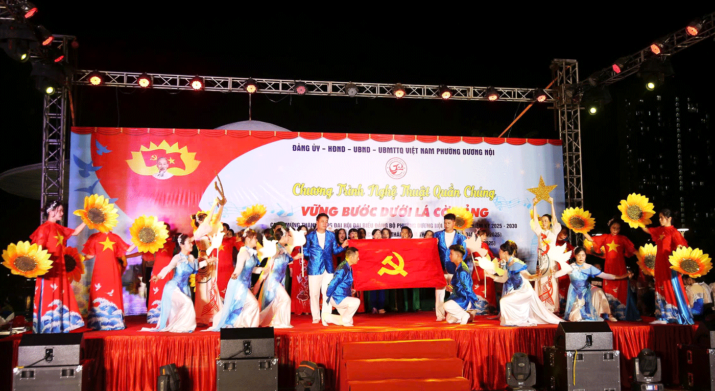 Sôi nổi chương trình văn nghệ chào mừng Đại hội đại biểu Đảng bộ phường Dương Nội lần thứ I