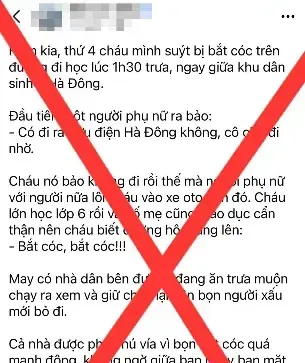 Làm rõ thông tin “bắt cóc học sinh'' ở phường Hà Đông