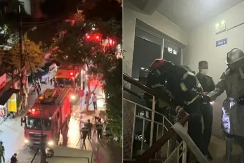 Cháy chung cư cao tầng ở Hà Nội