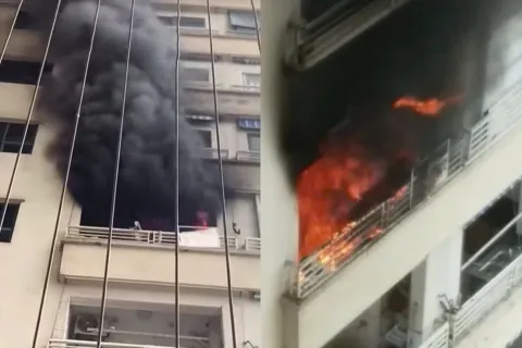 Hà Nội: cháy ngùn ngụt tại căn hộ chung cư Đại Thanh