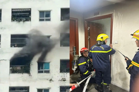 Liên tiếp xảy ra 2 đám cháy chung cư ở Hà Nội, cảnh sát nhanh chóng phối hợp dập tắt