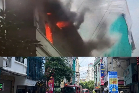 Hà Nội: cháy dữ dội tại ngôi nhà trên phố Trần Quốc Vượng