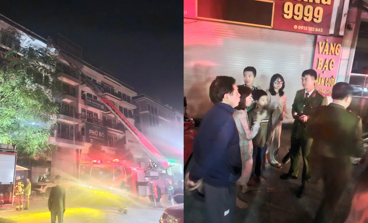 Cháy nhà 5 tầng ở Hà Nội, 5 người được cảnh sát cứu thoát