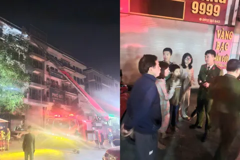Cháy nhà 5 tầng ở Hà Nội, 5 người được cảnh sát cứu thoát