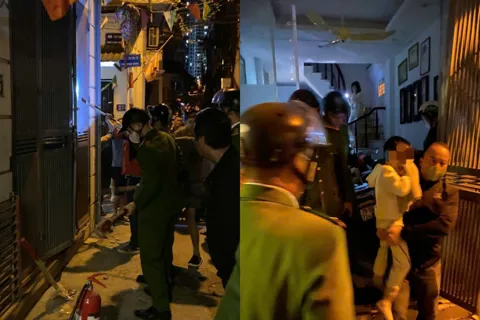 Cháy nhà ở Vĩnh Hưng, cảnh sát dùng búa phá cửa cứu 7 người thoát nạn