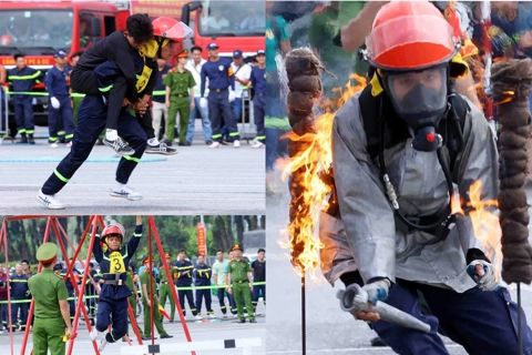 Ấn tượng với hình ảnh cảnh sát vượt tường, phá cửa, dập lửa cứu người