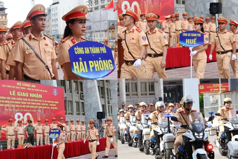 Công an TP Hà Nội tiếp nhận hơn 600 Cảnh sát giao thông từ 33 tỉnh, thành tăng cường bảo vệ A80
