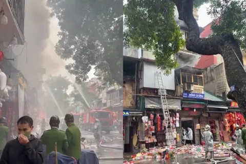 Cháy cửa hàng kinh doanh trên phố Hàng Mã