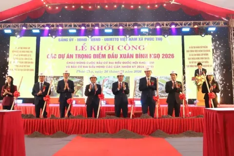 Xã Phúc Thọ đồng loạt khởi công 6 dự án với tổng vốn hơn 1.100 tỷ đồng