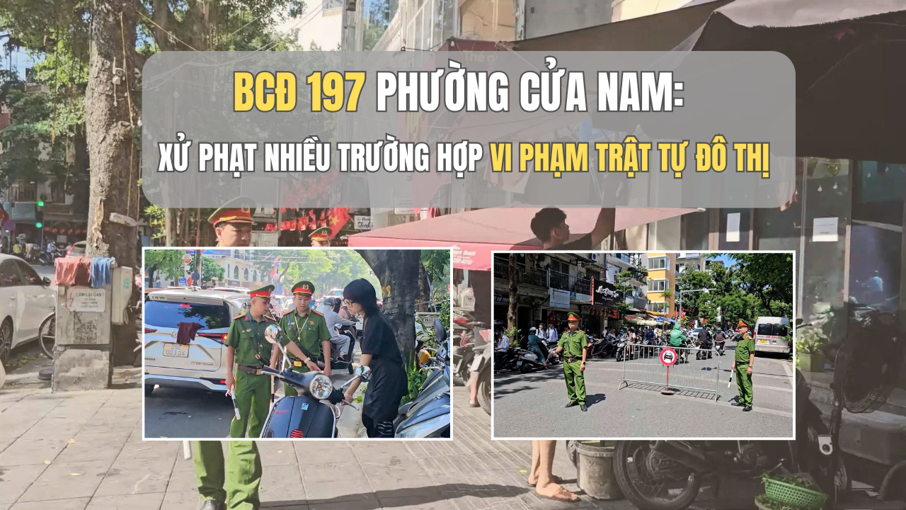 BCĐ 197 phường Cửa Nam: Xử phạt nhiều trường hợp vi phạm trật tự đô thị