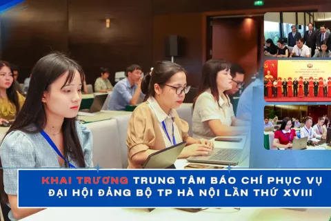 Khai trương Trung tâm Báo chí phục vụ Đại hội Đảng bộ TP Hà Nội lần thứ XVIII