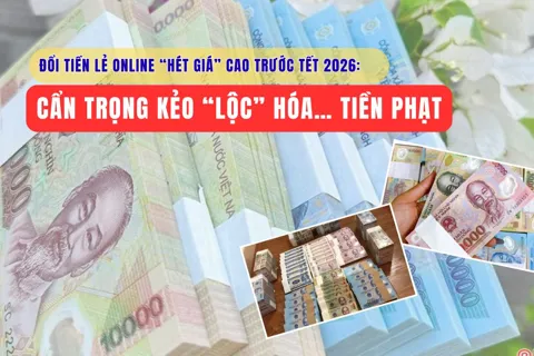 Đổi tiền lẻ online “hét giá” cao trước Tết 2026: Cẩn trọng kẻo “lộc” hóa… tiền phạt