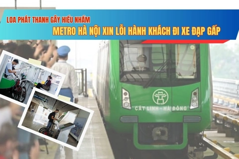 Loa phát thanh gây hiểu nhầm, Metro Hà Nội xin lỗi hành khách đi xe đạp gấp gắn pin