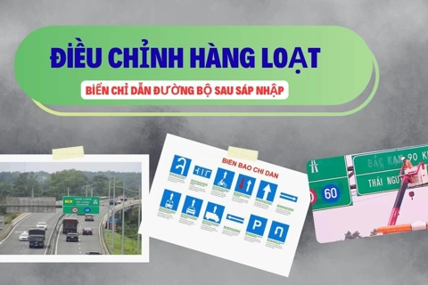 Điều chỉnh hàng loạt biển chỉ dẫn đường bộ sau sáp nhập