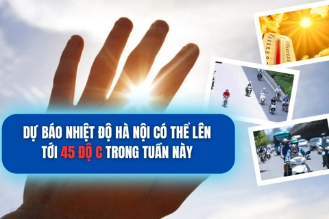 Dự báo nhiệt độ Hà Nội có thể lên tới 45 độ C trong tuần này
