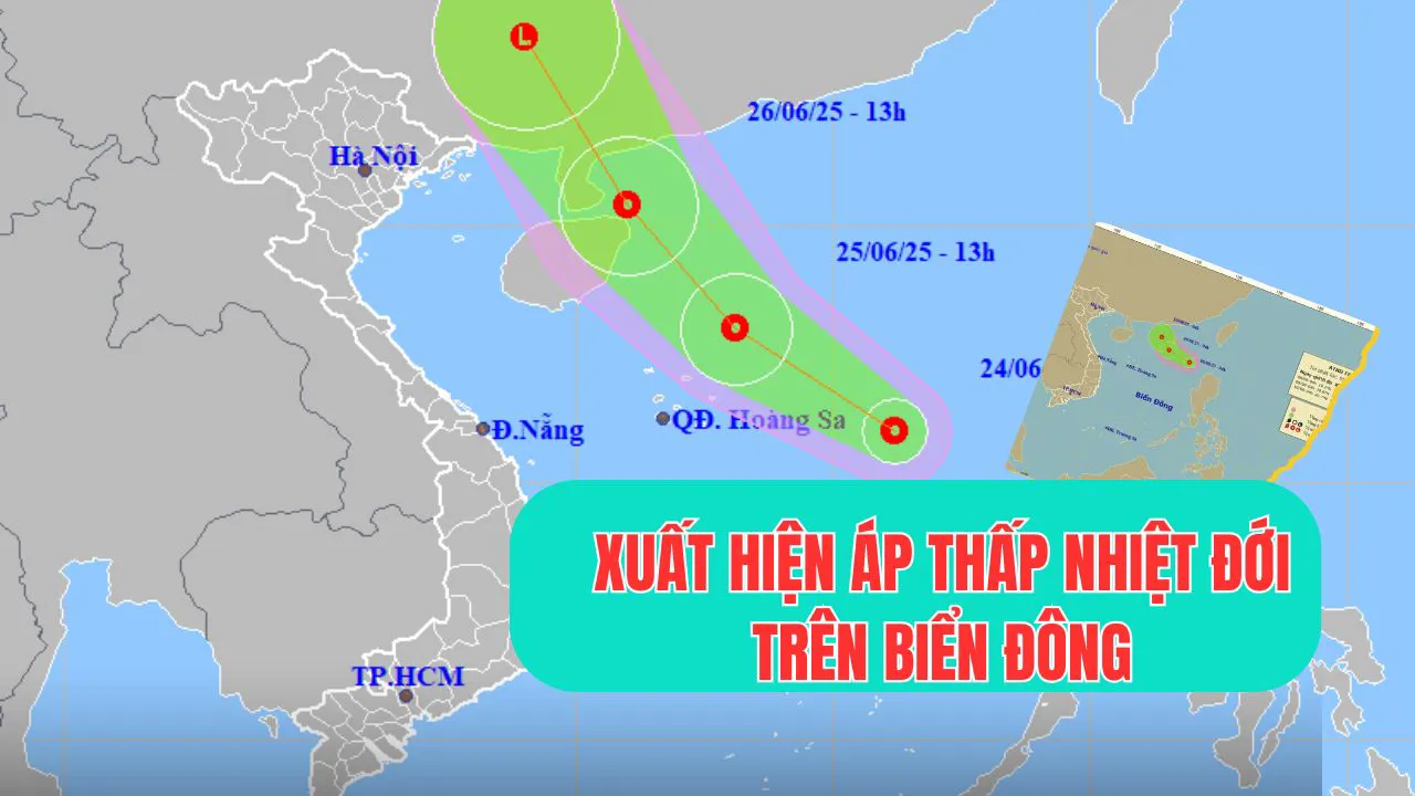 Xuất hiện áp thấp nhiệt đới trên biển Đông