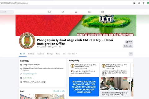 Công an Hà Nội tiếp nhận thông tin người nước ngoài vi phạm pháp luật về xuất nhập cảnh qua trang facebook