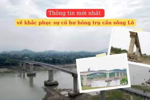 Thông tin mới nhất về khắc phục sự cố hư hỏng trụ cầu sông Lô
