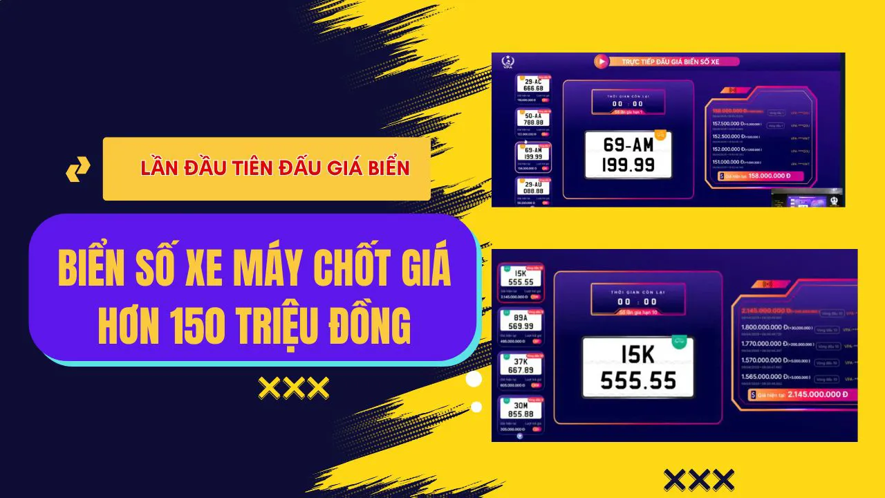 Biển số xe máy chốt giá hơn 150 triệu đồng