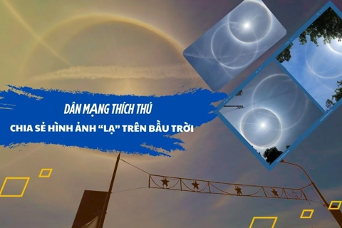 Dân mạng thích thú chia sẻ hình ảnh “lạ” trên bầu trời