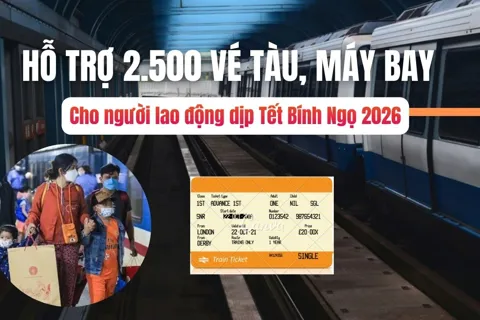 Hỗ trợ 2.500 vé tàu, máy bay cho người lao động dịp Tết Bính Ngọ 2026