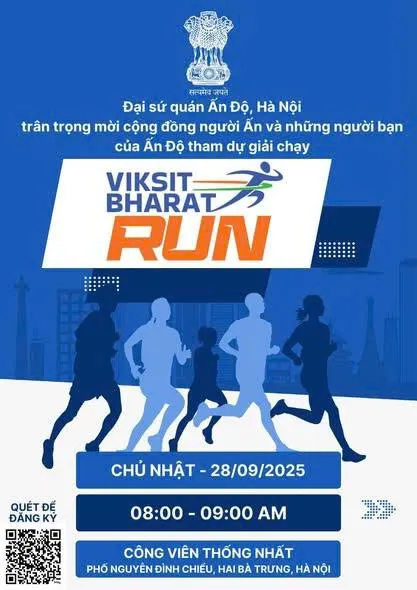 Giải chạy Viksit Bharat lần đầu được tổ chức tại Hà Nội
