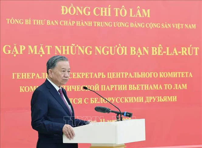 Tổng Bí thư Tô Lâm: vun đắp tình hữu nghị Việt Nam-Belarus ngày càng bền chặt