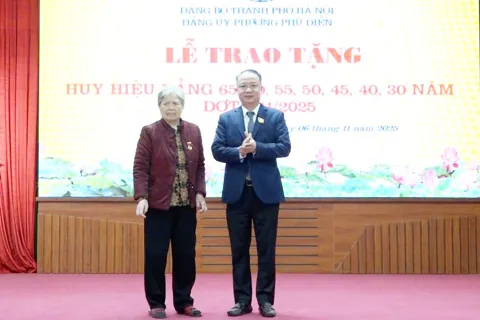 Đảng ủy phường Phú Diễn trao tặng Huy hiệu Đảng đợt 7/11