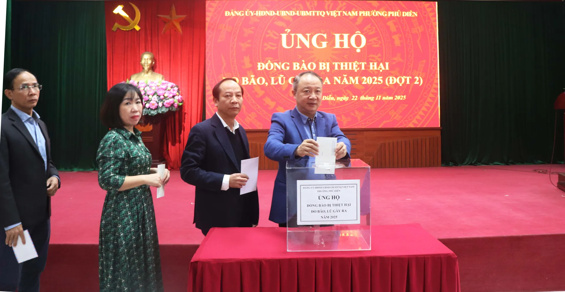 Phường Phú Diễn phát động ủng hộ đồng bào bị thiệt hại do bão, lũ đợt 2