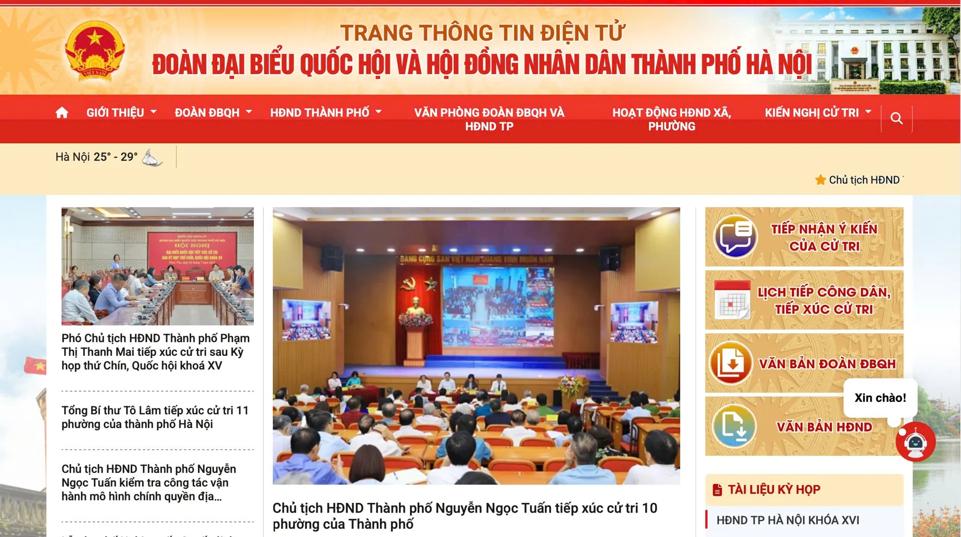 Trang thông tin điện tử của Đoàn đại biểu Quốc hội và HĐND TP Hà Nội ra mắt giao diện mới