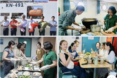 Chuyện về các “anh nuôi” trên tàu KN 491 đến Trường Sa

