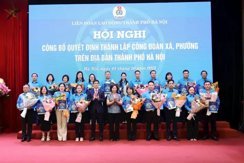 Hà Nội: trao quyết định thành lập 84 công đoàn xã, phường