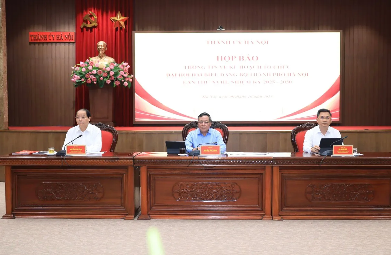 Hà Nội họp báo thông tin về Đại hội đại biểu Đảng bộ Thành phố lần thứ XVIII nhiệm kỳ 2025 - 2030