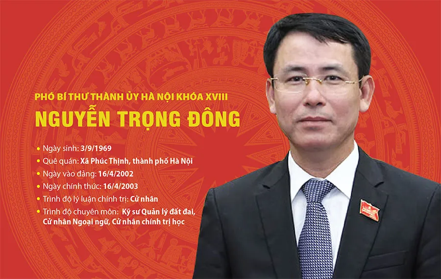 Tóm tắt tiểu sử Phó Bí thư Thành ủy Hà Nội Nguyễn Trọng Đông
