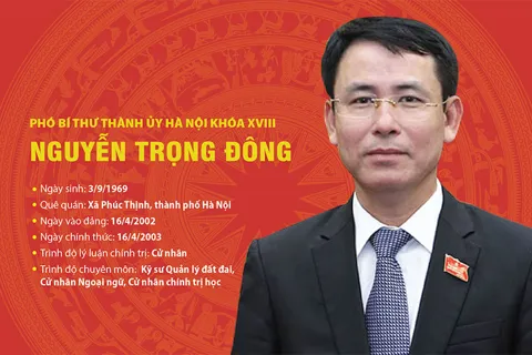 Tóm tắt tiểu sử Phó Bí thư Thành ủy Hà Nội Nguyễn Trọng Đông
