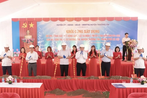 Huyện Thường Tín khởi công dự án nâng cấp, mở rộng QL1A
