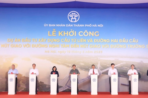 Hà Nội khởi công Dự án đầu tư xây dựng cầu Tứ Liên bắc qua Sông Hồng